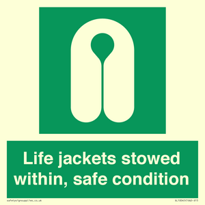 Life jackets stowed within